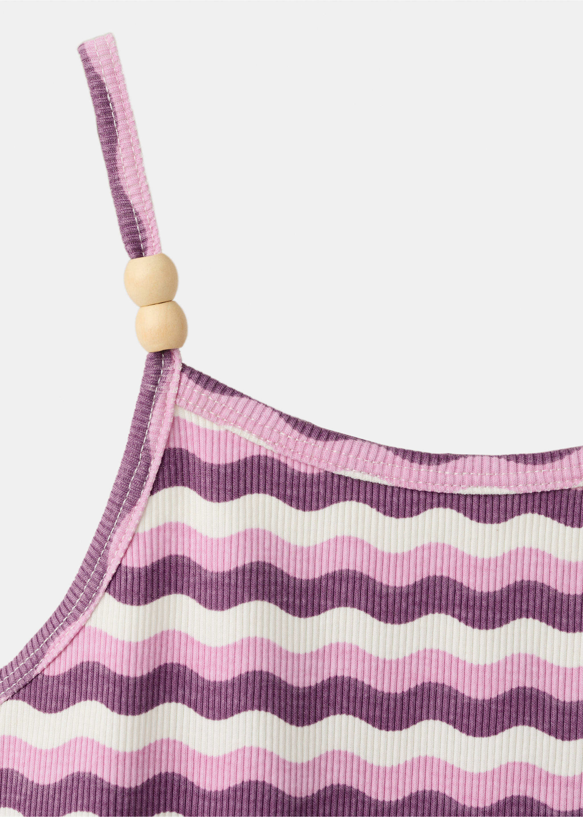 Tank top with scalloped detailing - Details of the article 8, Lilac. Ref: 27007950-00.