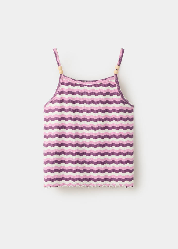 Sleeveless vest with scalloped details — Lilac