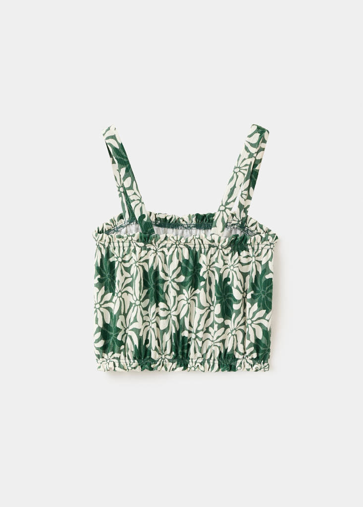 Floral print spaghetti strap top — Green