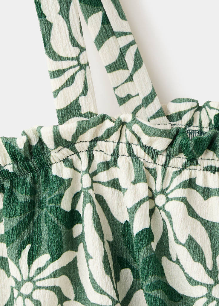 Floral print spaghetti strap top — Green