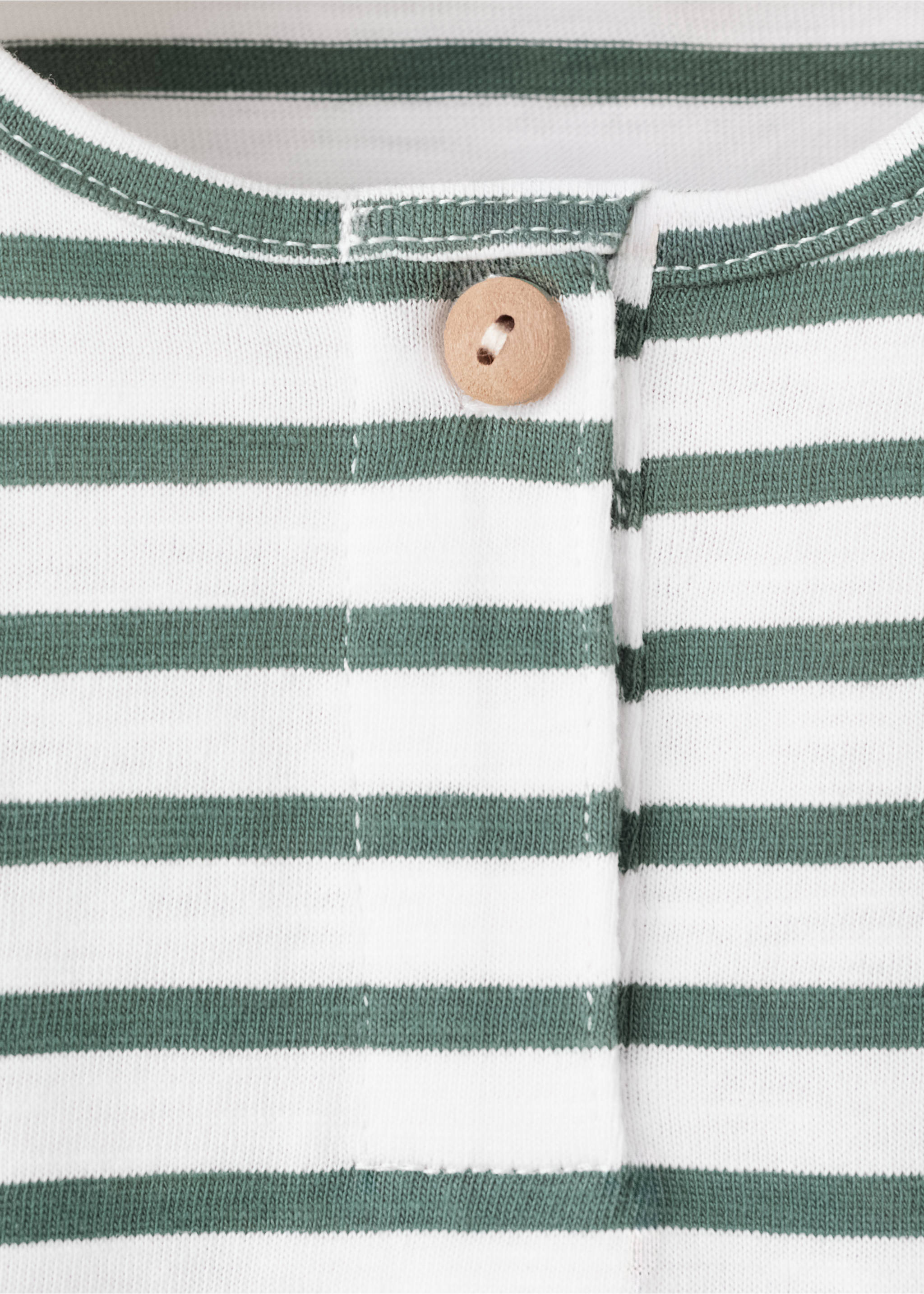 100% cotton striped t-shirt - Details of the article 8, Green. Ref: 27008268-00.