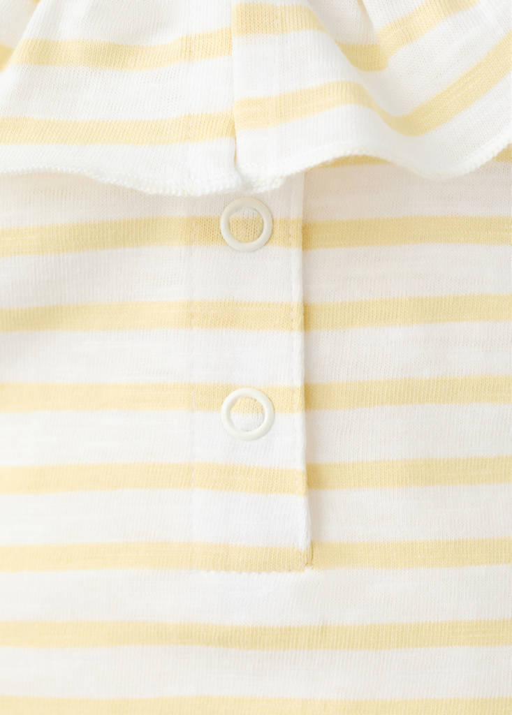 Striped frills top — Yellow