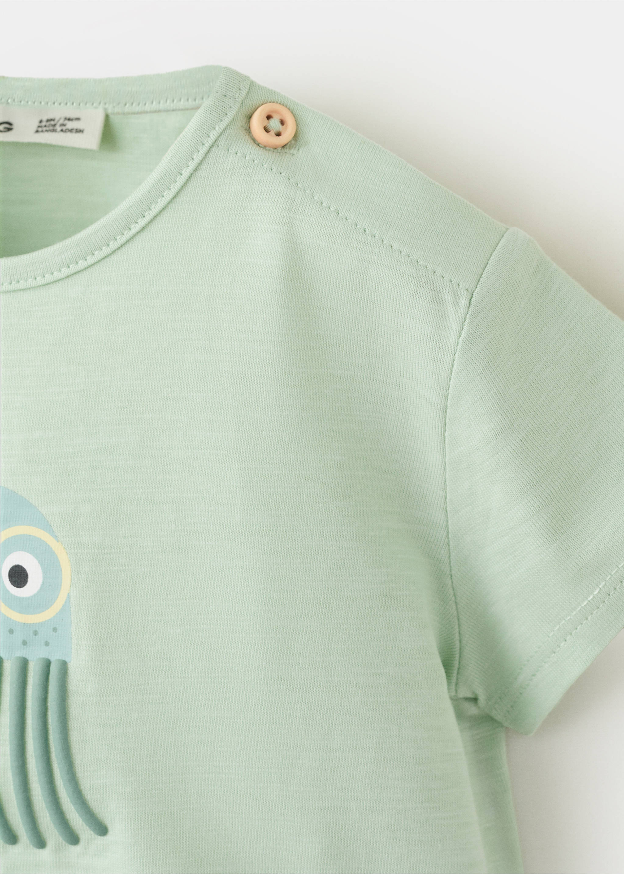 Animal print cotton T-shirt - تفاصيل المنتج 0, أخضر. Ref: 27008270-00.