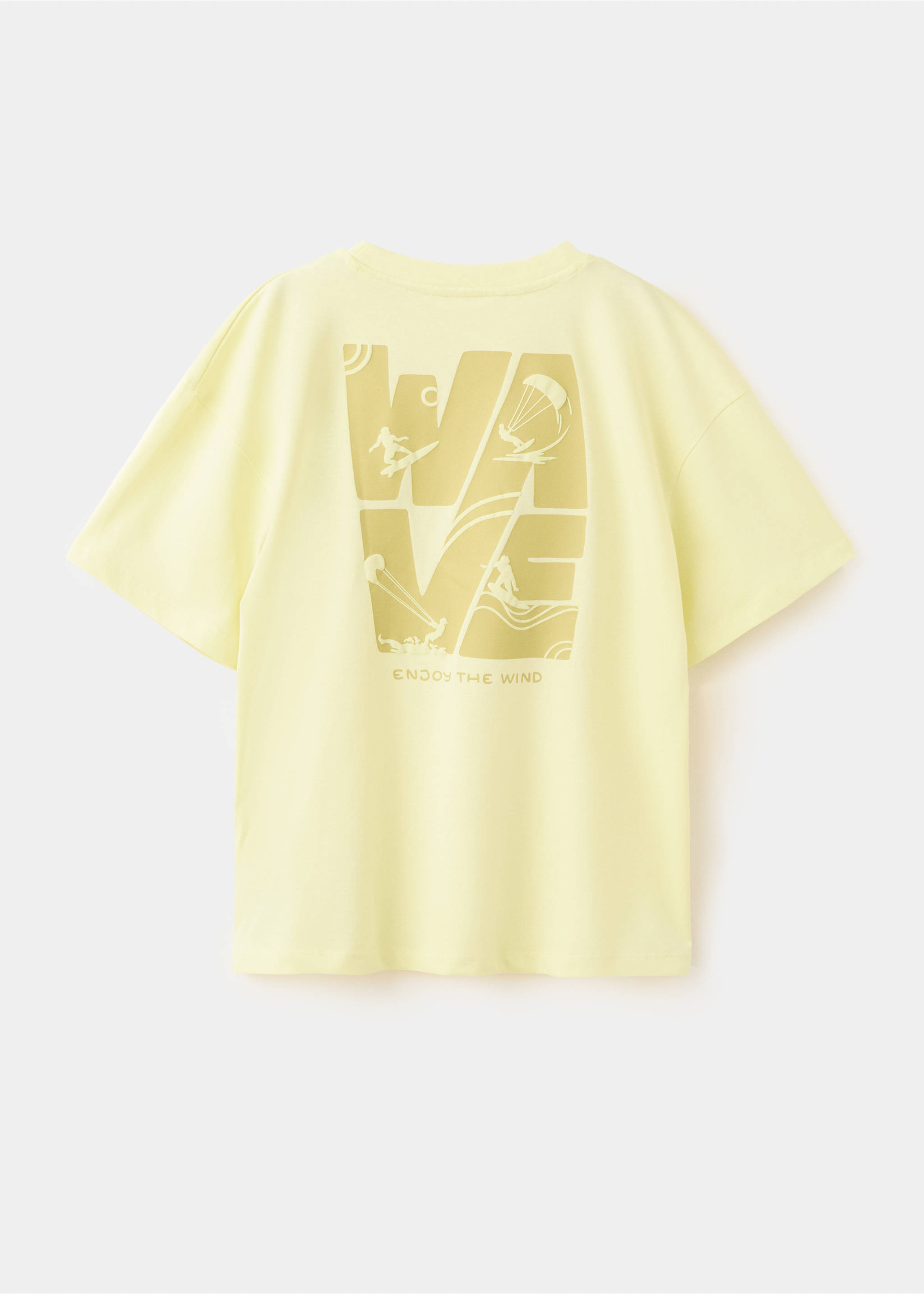 Printed cotton-blend t-shirt - Reverse of the article, Yellow. Ref: 27008274-00.