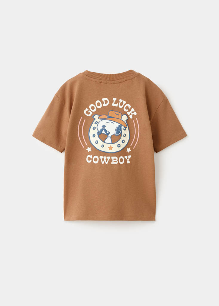 Gemustertes T-Shirt Snoopy — Tobacco-Braun