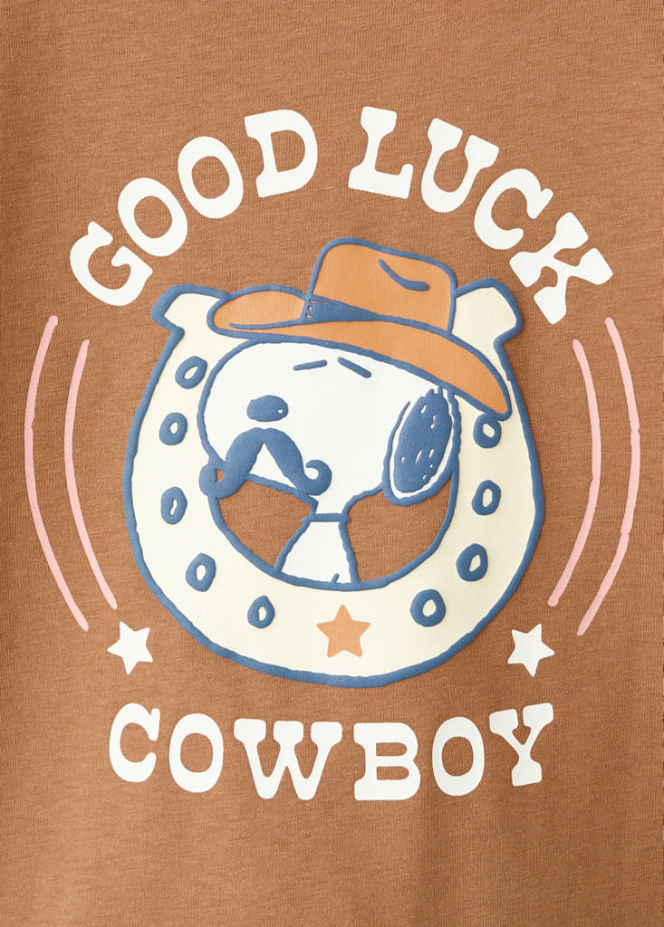 Gemustertes T-Shirt Snoopy — Tobacco-Braun