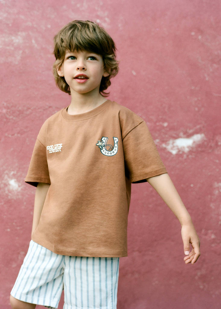 Gemustertes T-Shirt Snoopy — Tobacco-Braun