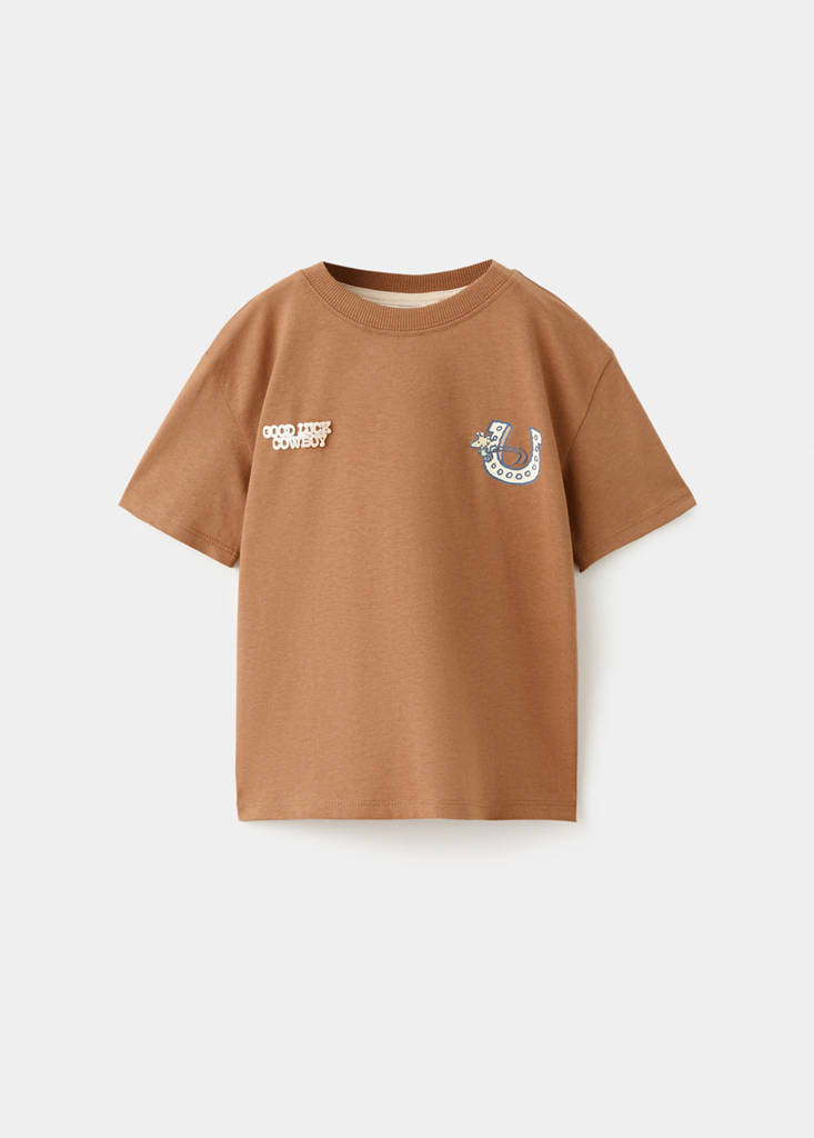 Gemustertes T-Shirt Snoopy — Tobacco-Braun