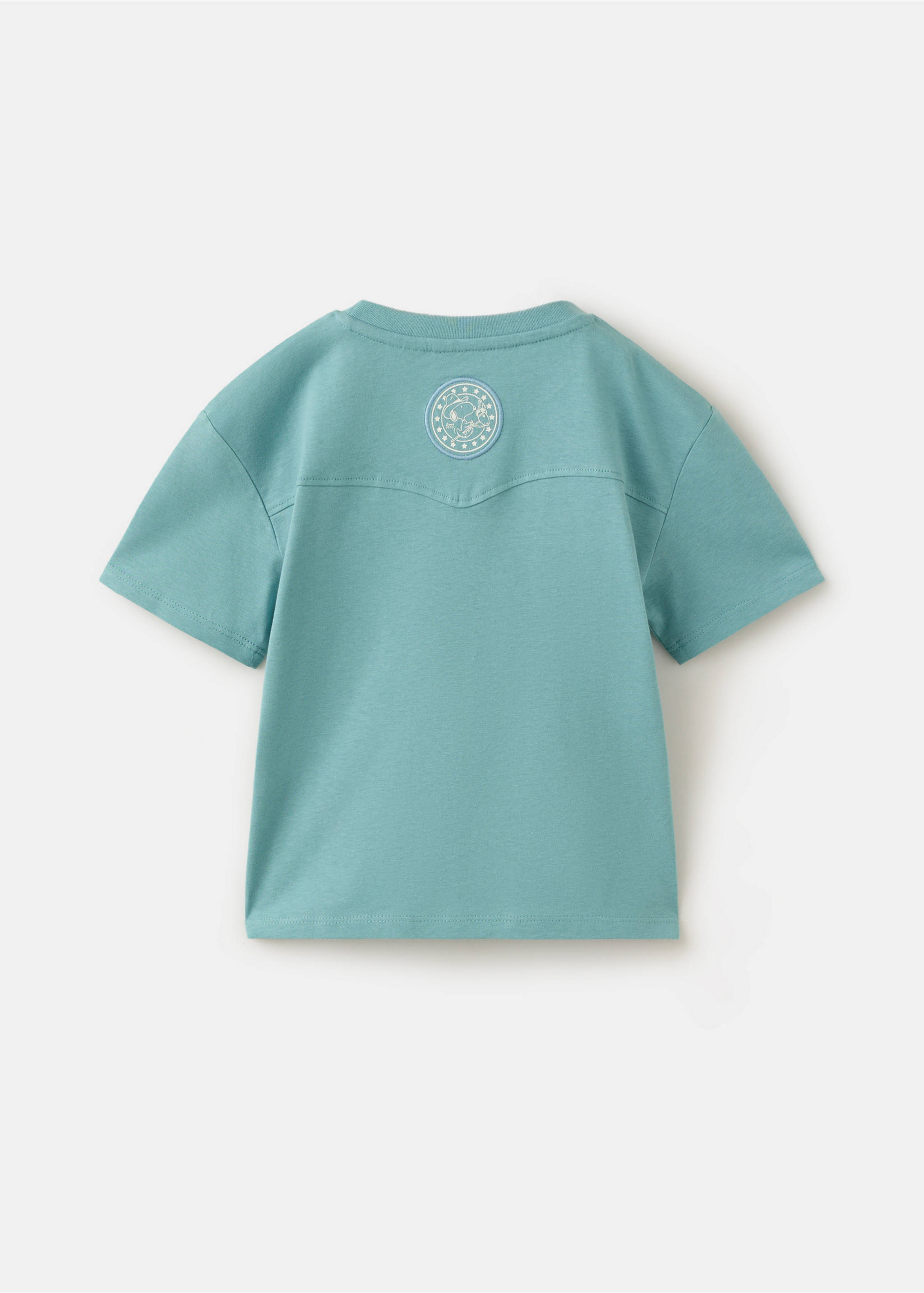T-shirt en coton Snoopy - Verso de l’article, Turquoise. Ref: 27008277-00.