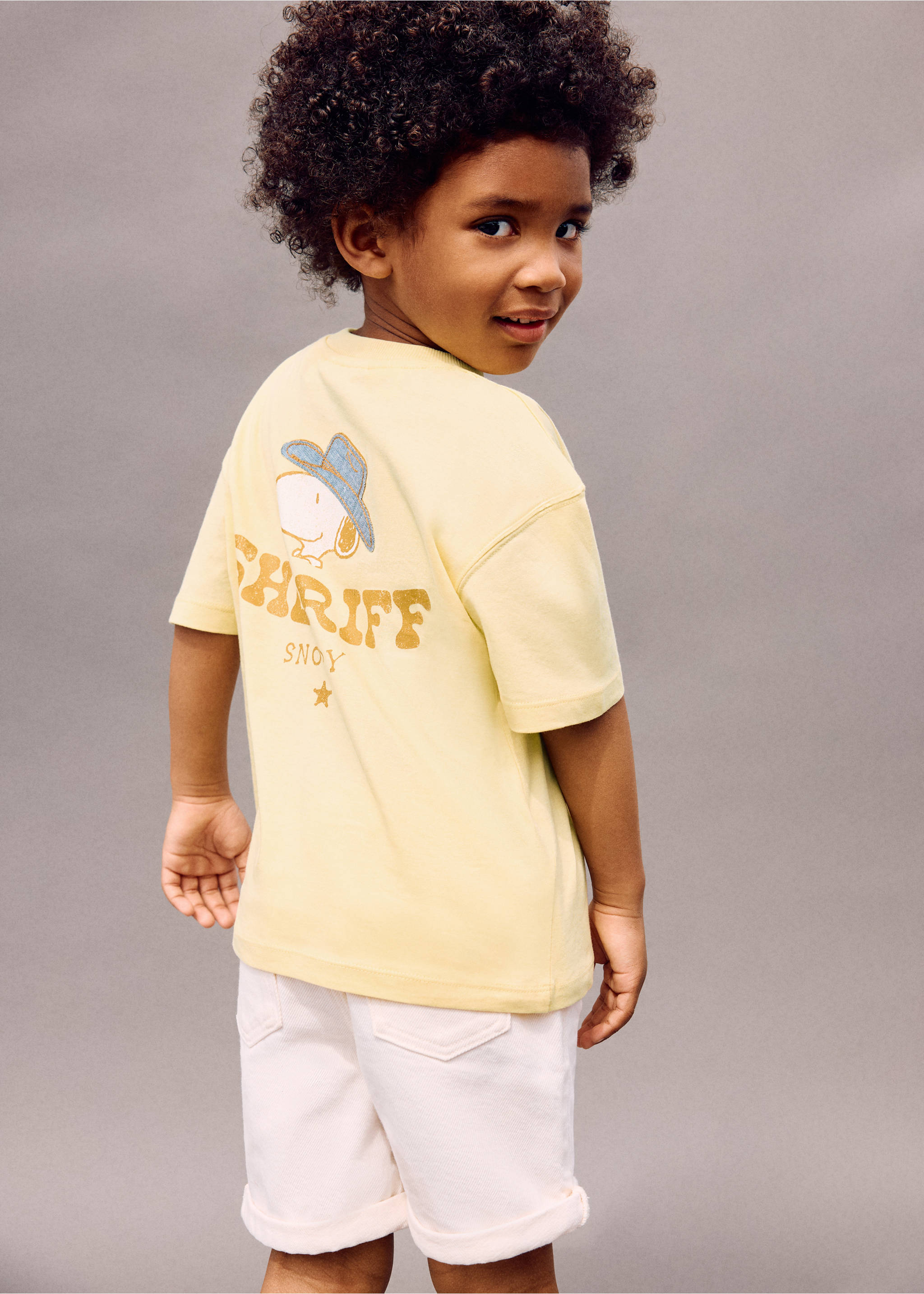 Snoopy Baumwoll-T-Shirt - Detail des Artikels 3, Pastellgelb. Ref: 27008278-00.