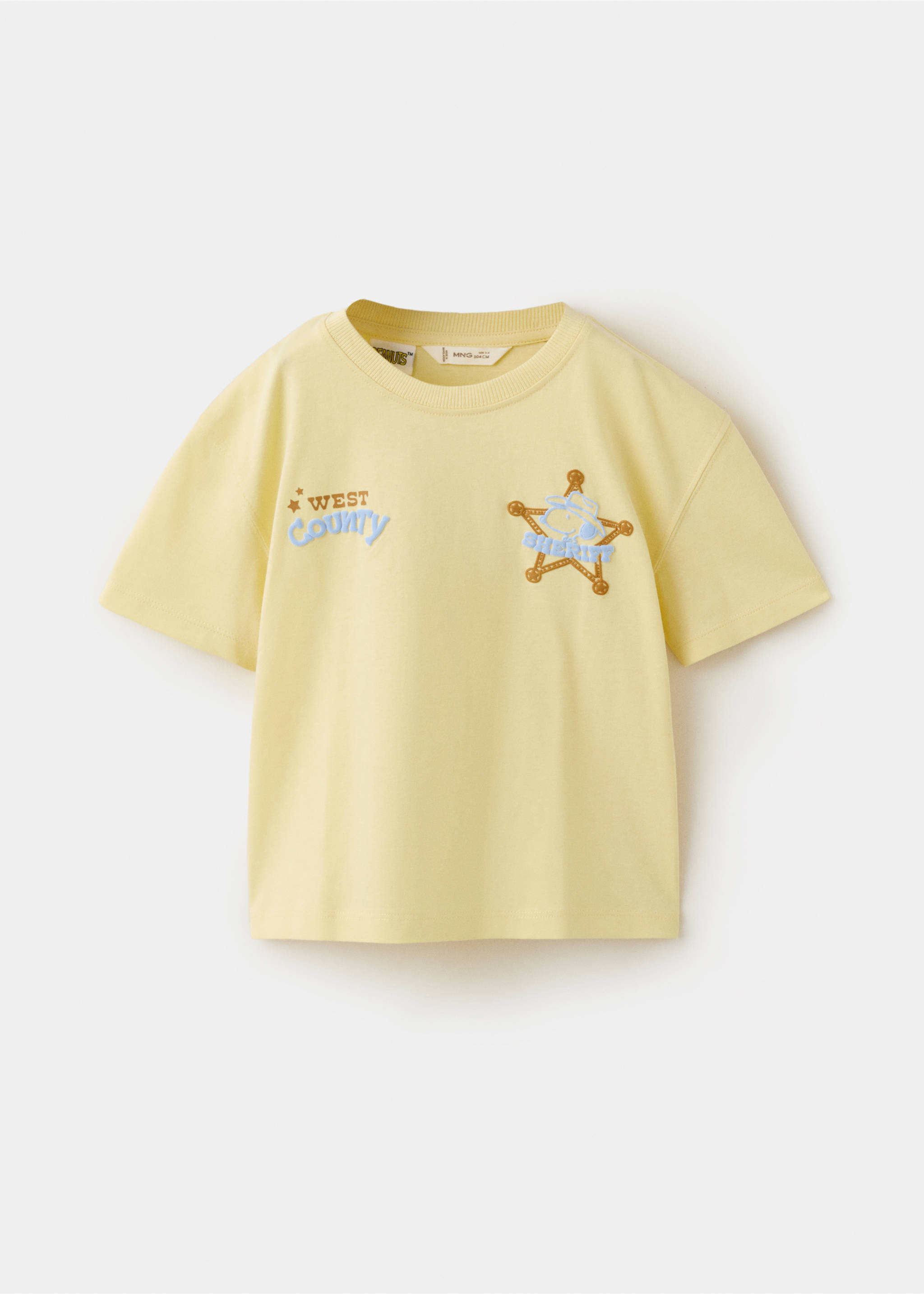 T-shirt en coton Snoopy - Article sans modèle, Jaune pastel. Ref: 27008278-00.