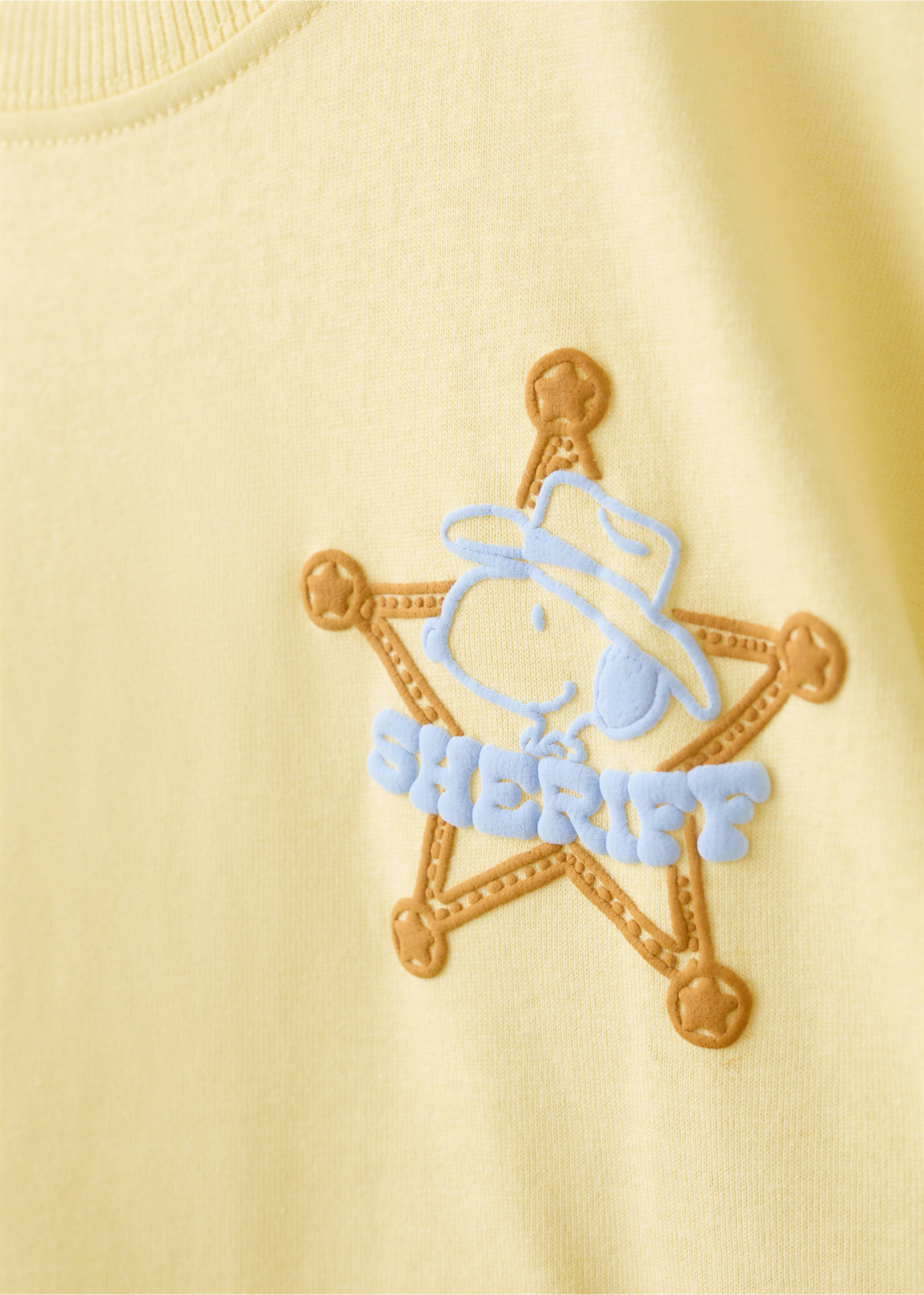 T-shirt en coton Snoopy - Détail de l'article 0, Jaune pastel. Ref: 27008278-00.