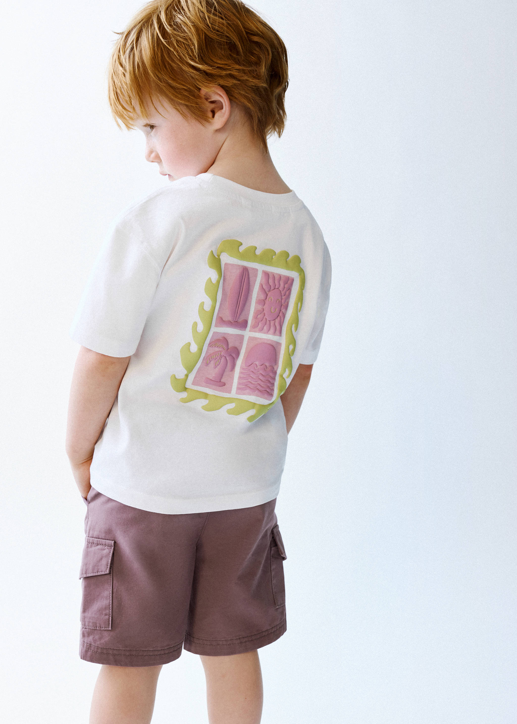 تي شيرت مطبوع من القطن - رؤية وسط