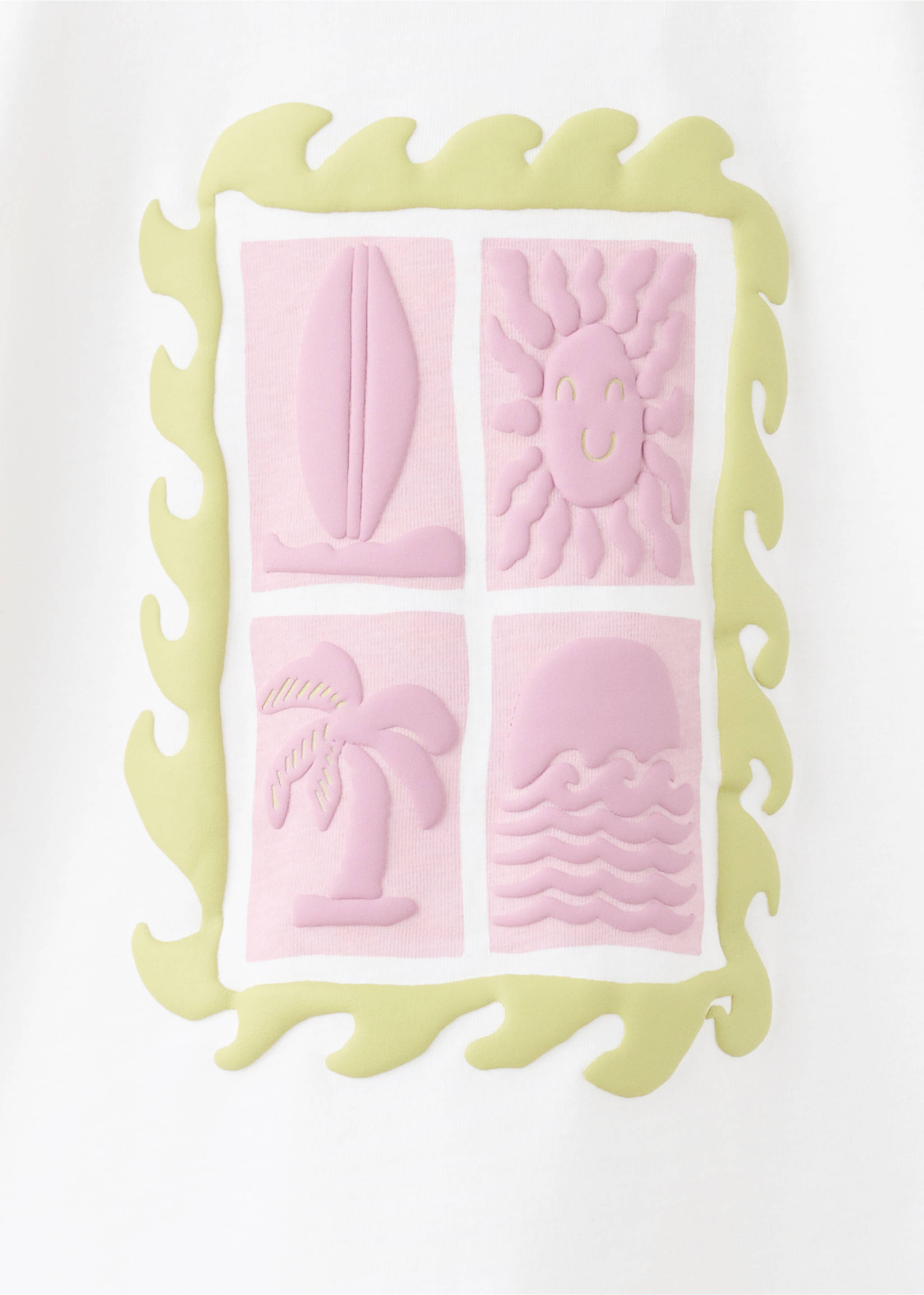 Printed cotton-blend t-shirt - Details of the article 0, White. Ref: 27008279-00.