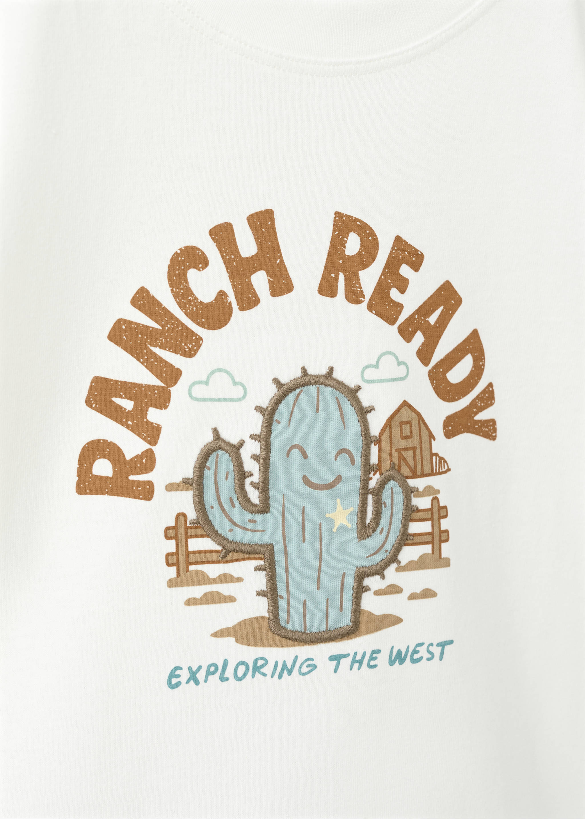 Printed cotton-blend t-shirt - Details of the article 8, Off White. Ref: 27008281-00.