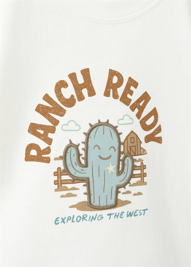 Printed cotton-blend t-shirt — Off White