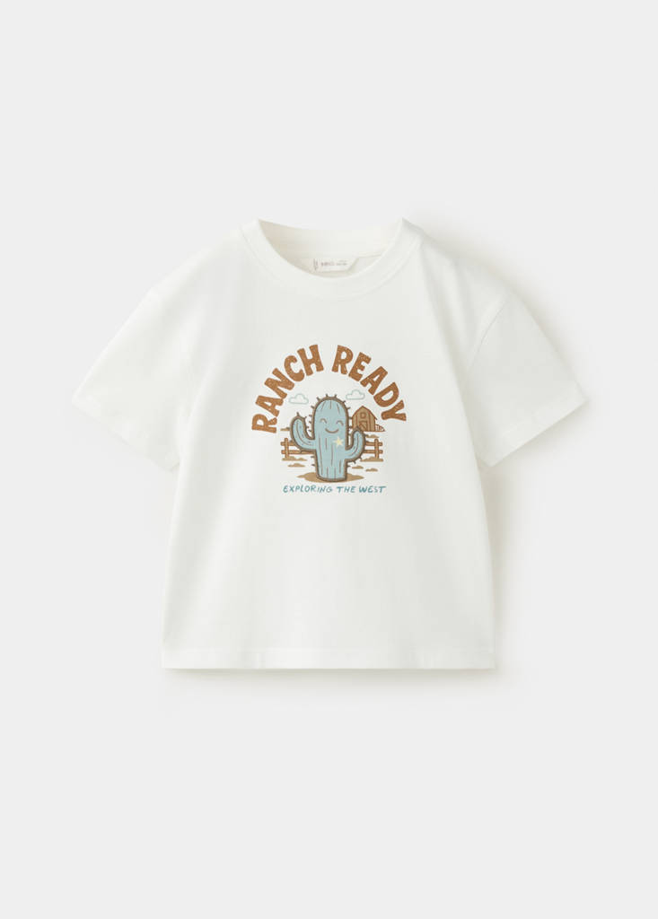 Printed cotton-blend t-shirt — Off White