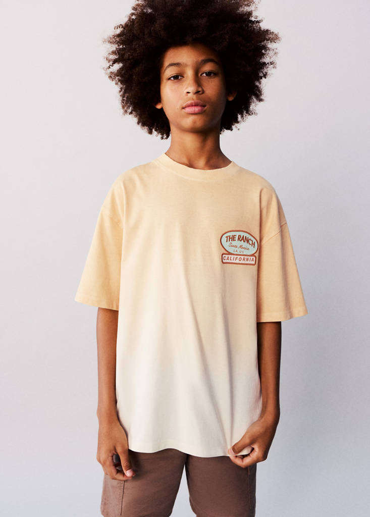 Gradient T-shirt with embroidery detail — Vanilla