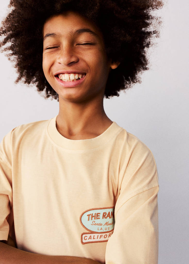 Gradient T-shirt with embroidery detail — Vanilla