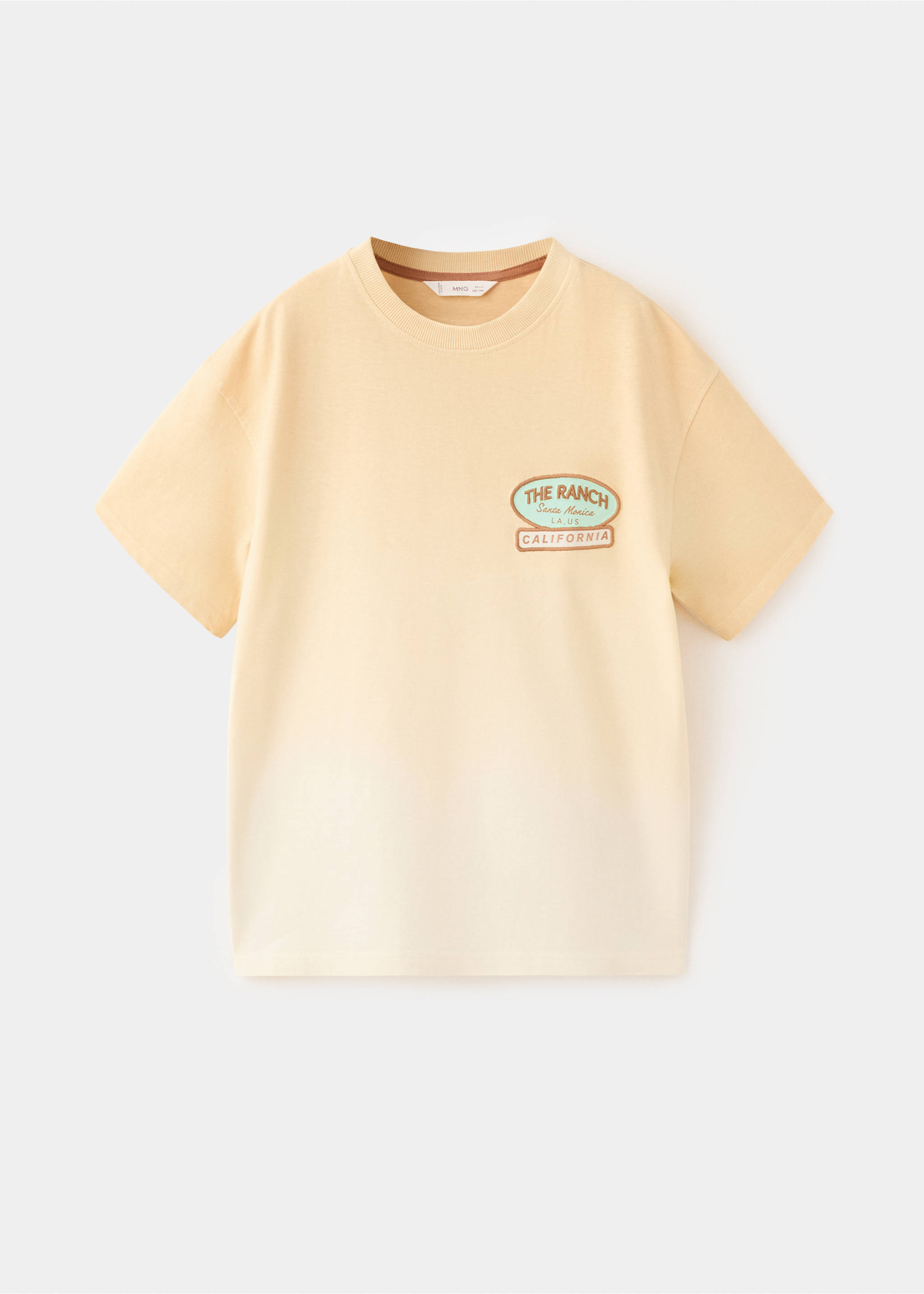 تيشيرت بتدرجات لونية وتطريز - منتج دون نموذج, الفانيلا. Ref: 27008282-00.