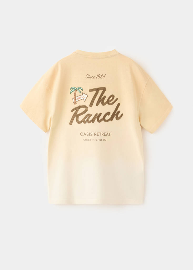 Gradient T-shirt with embroidery detail — Vanilla