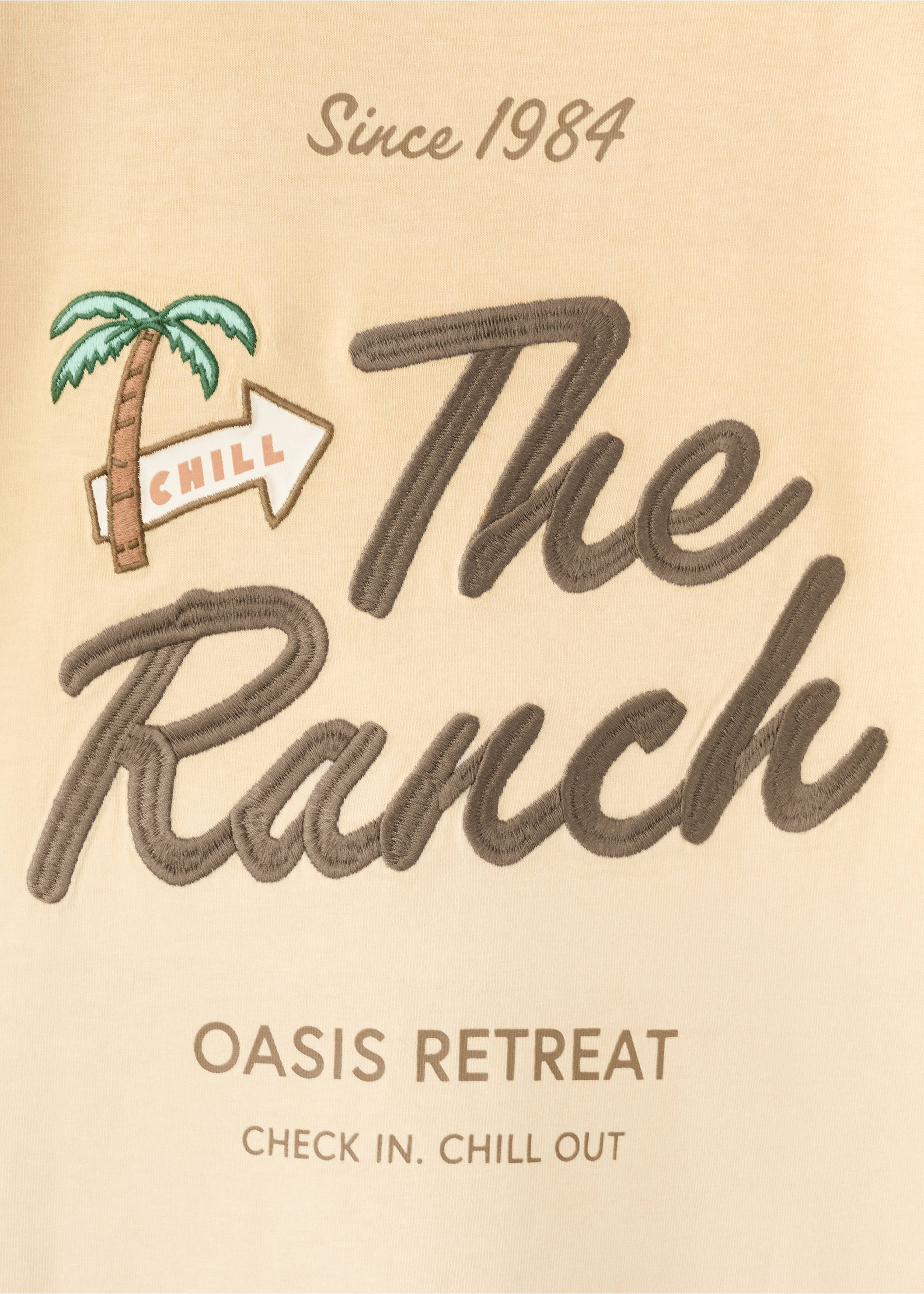 تيشيرت بتدرجات لونية وتطريز - تفاصيل المنتج 0, الفانيلا. Ref: 27008282-00.