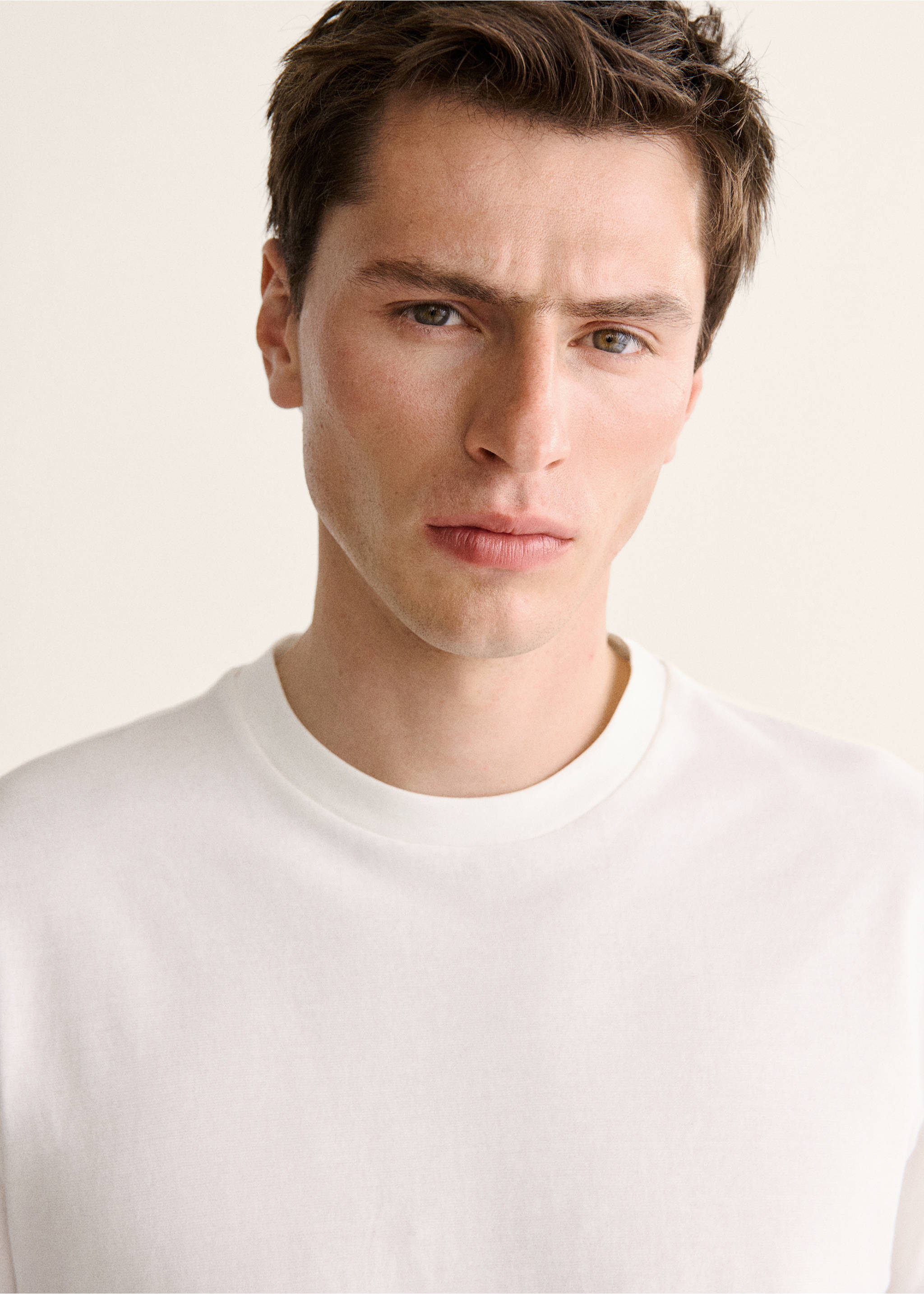 100% cotton slim-fit t-shirt - Details of the article 1, Off White. Ref: 27008283-00.