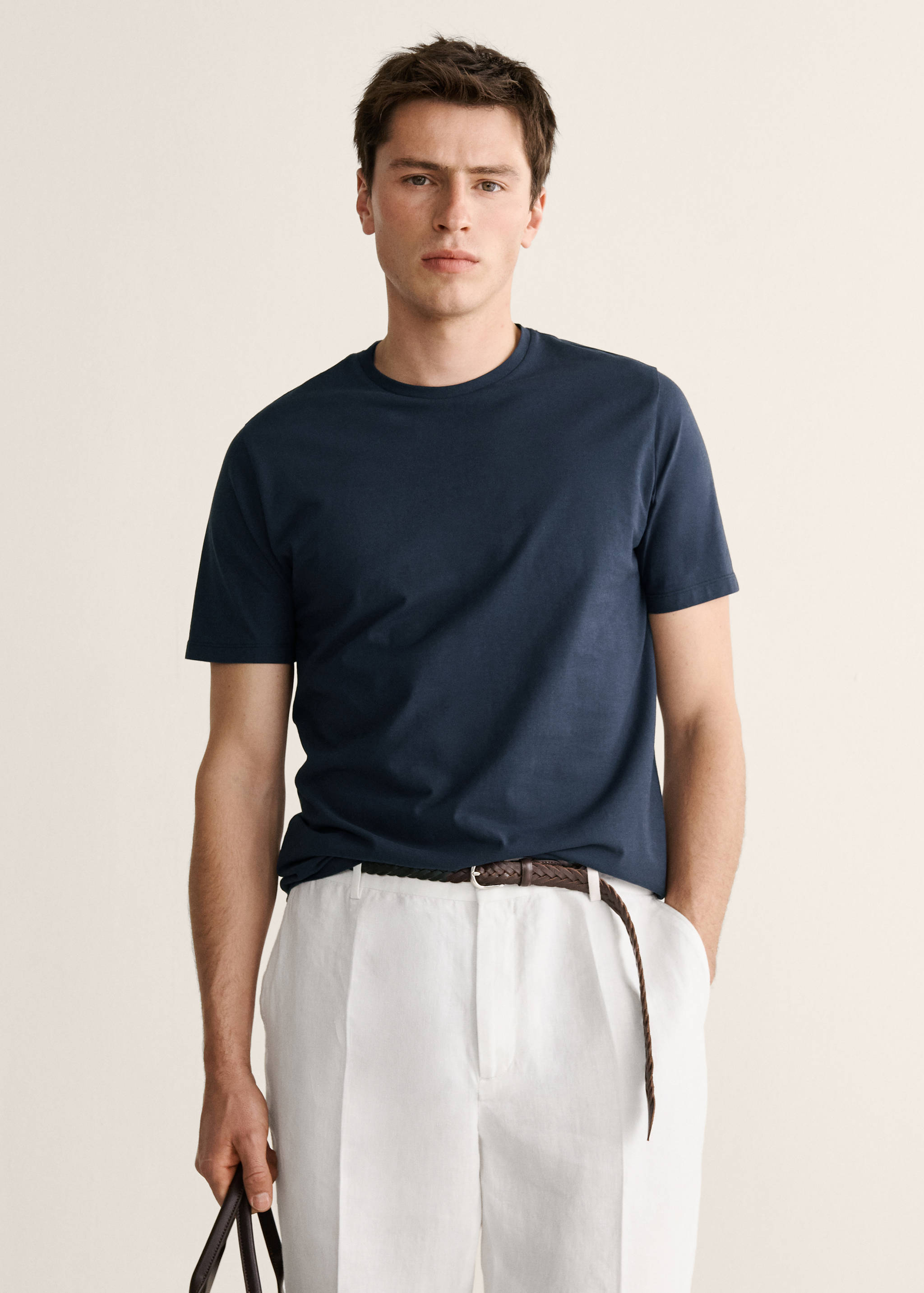 100% cotton slim-fit t-shirt - Medium plane