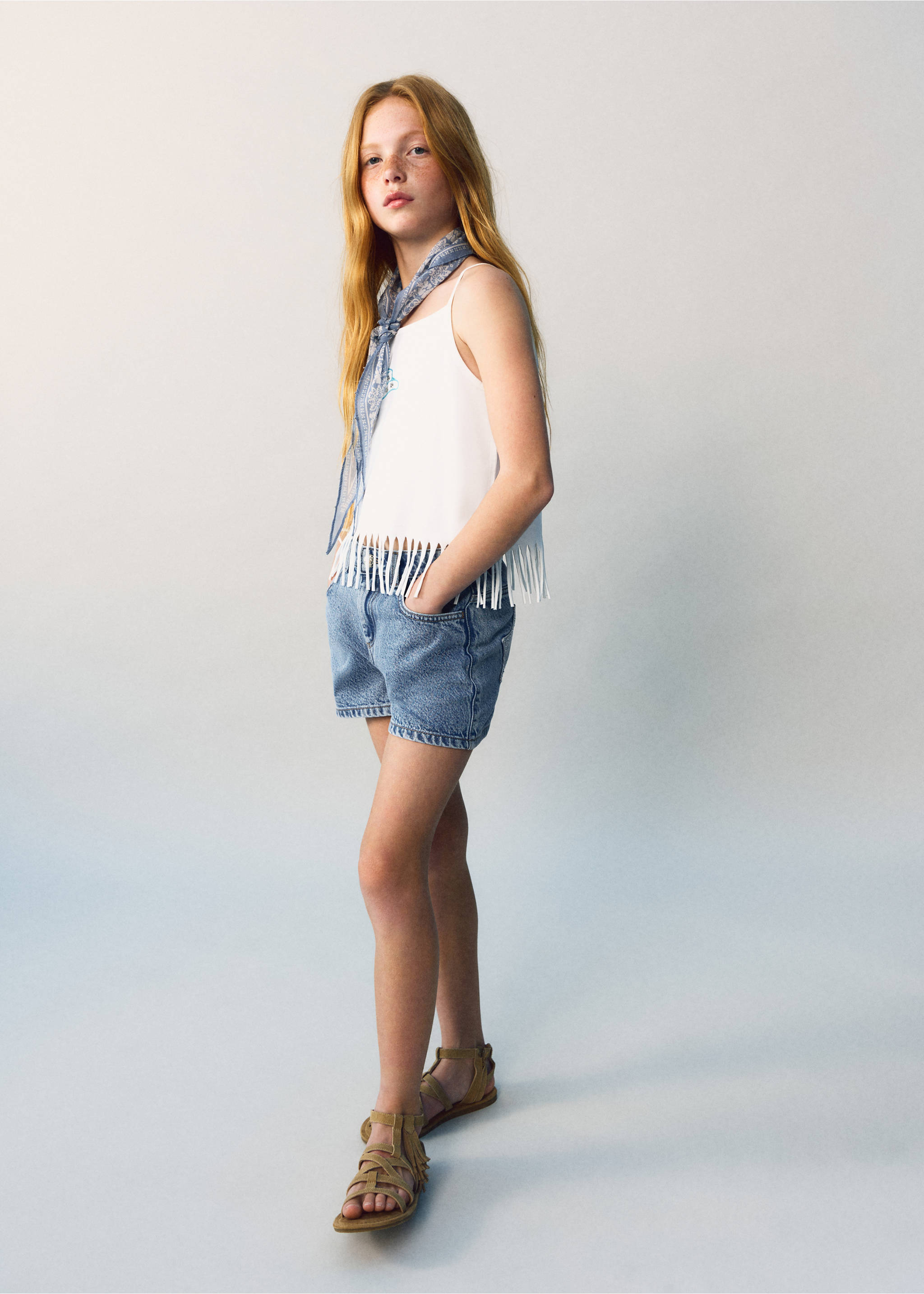 Fringed vest top - General plane, Off White. Ref: 27008660-00.