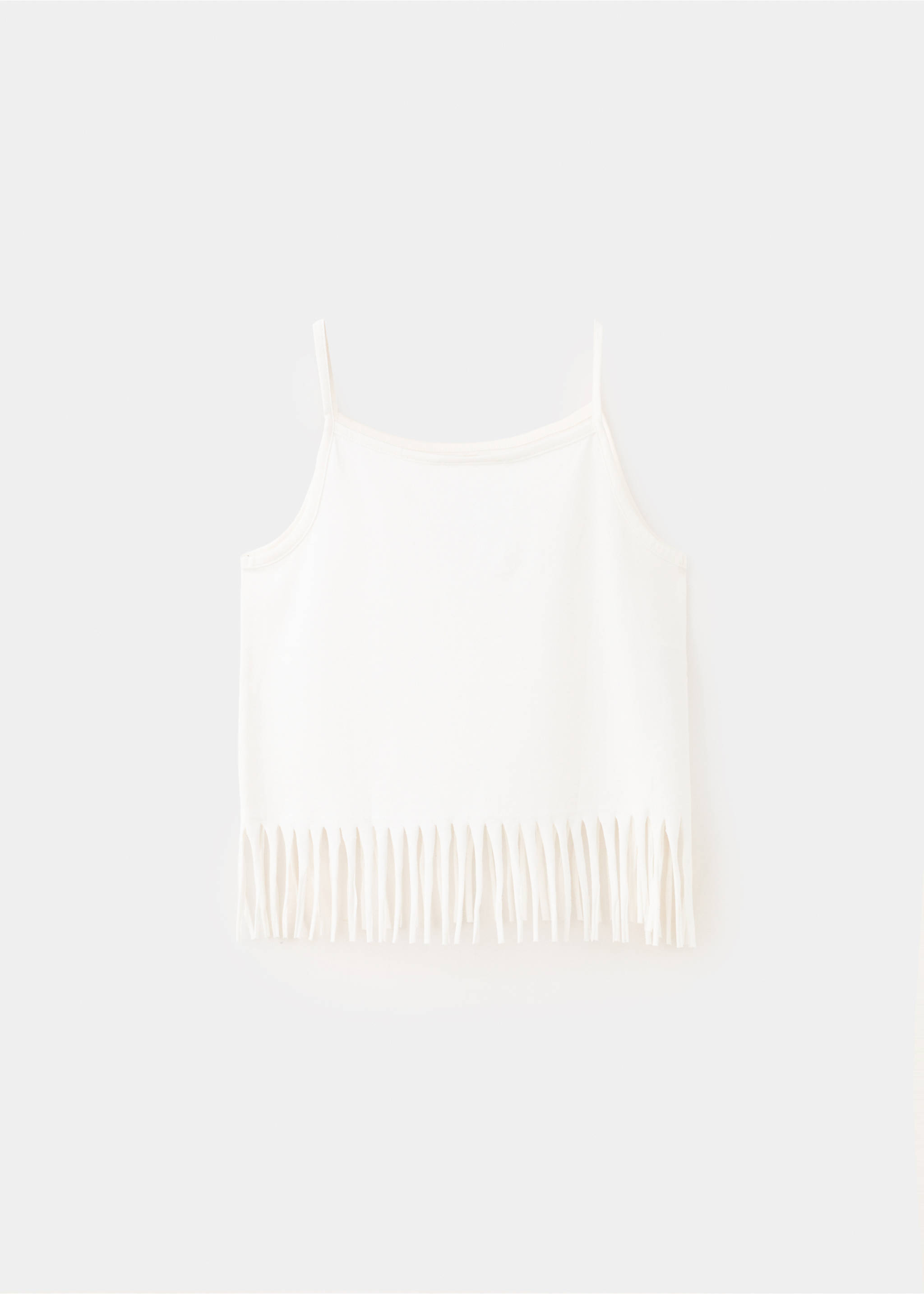Débardeur à franges - Verso de l’article, Blanc cassé. Ref: 27008660-00.