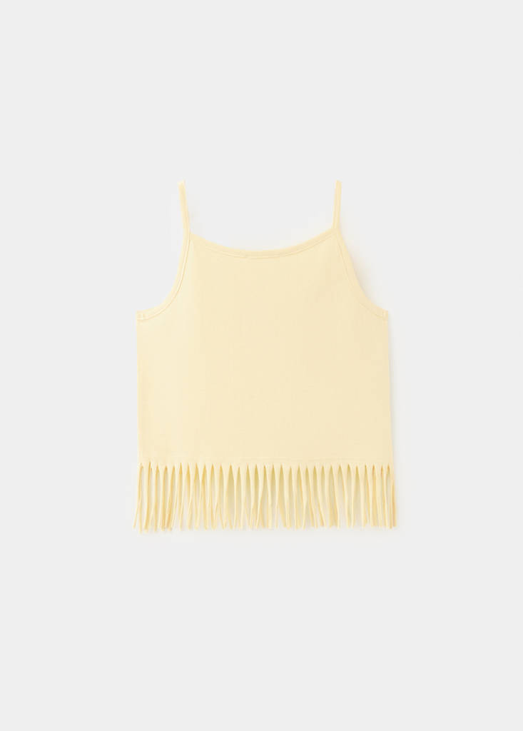 Fringed vest top — Pastel Yellow