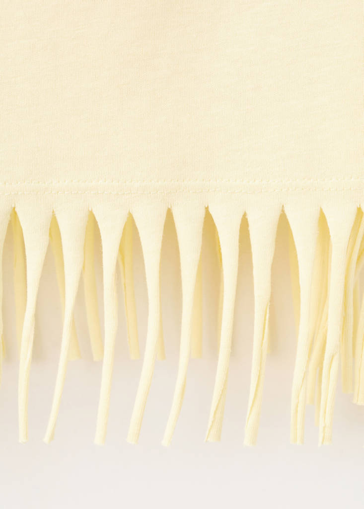Fringed vest top — Pastel Yellow