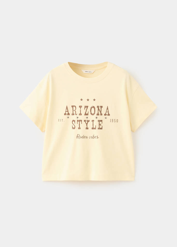 Printed cotton-blend t-shirt — Pastel Yellow