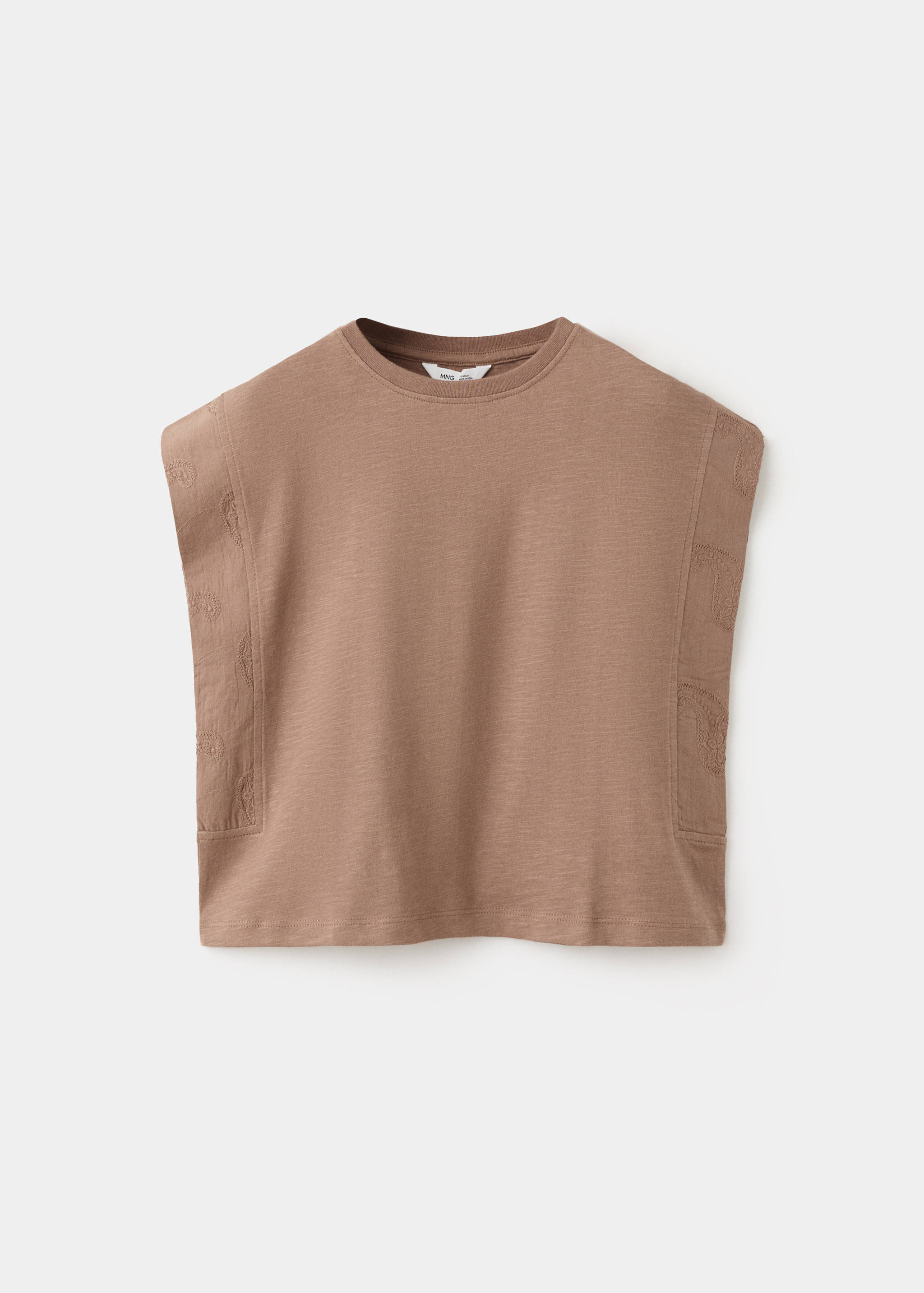 T-shirt coton détails brodés - Article sans modèle