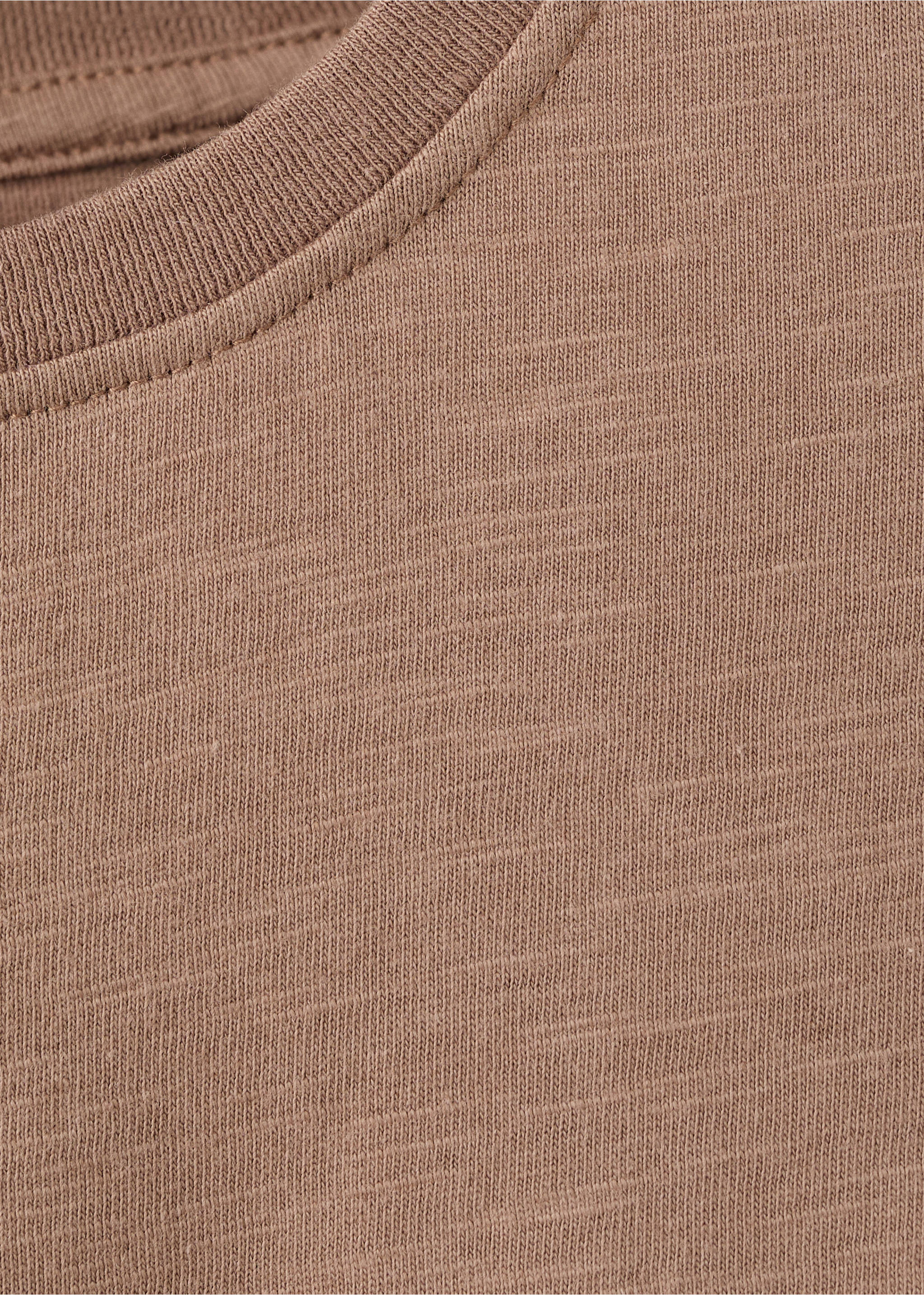 T-shirt coton détails brodés - Détail de l'article 0, Marron. Ref: 27008664-00.