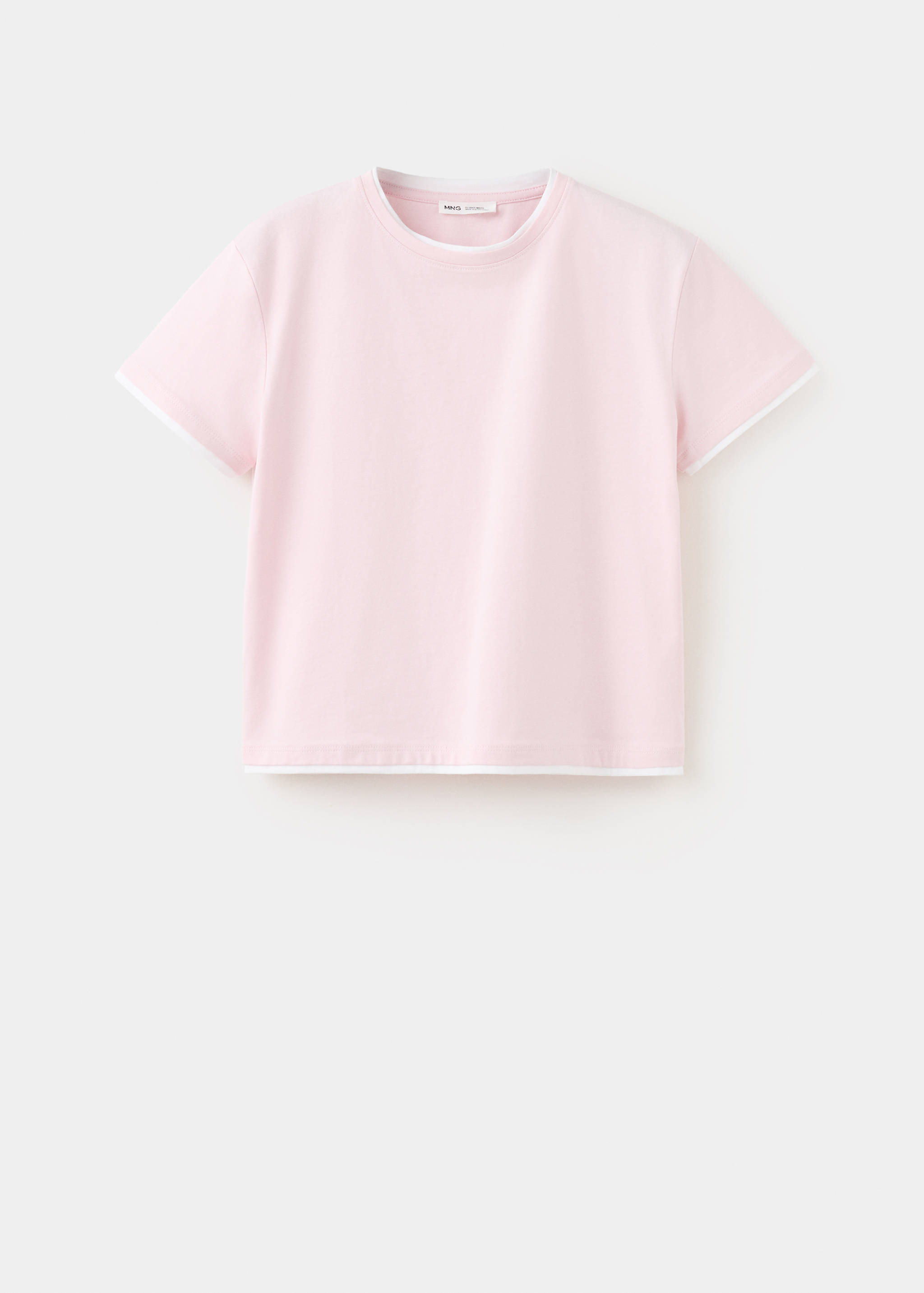 تيشيرت بأكمام قصيرة بتأثير مزدوج - منتج دون نموذج