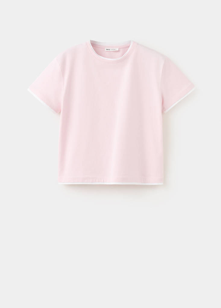 Short sleeve double-layer effect T-shirt — Lila