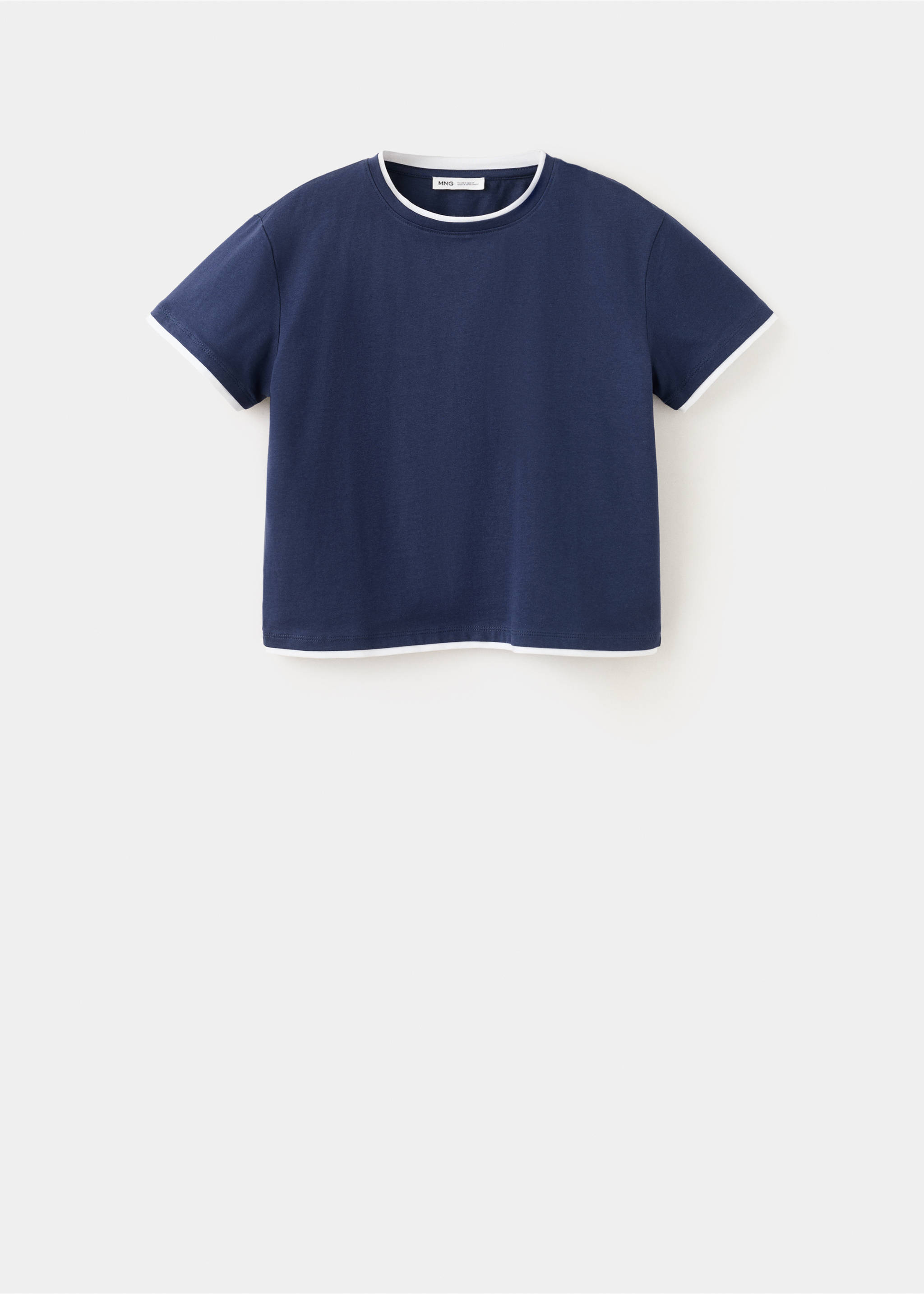 Camiseta manga corta efecto doble - Artículo sin modelo, Azul marino. Ref: 27008668-00.