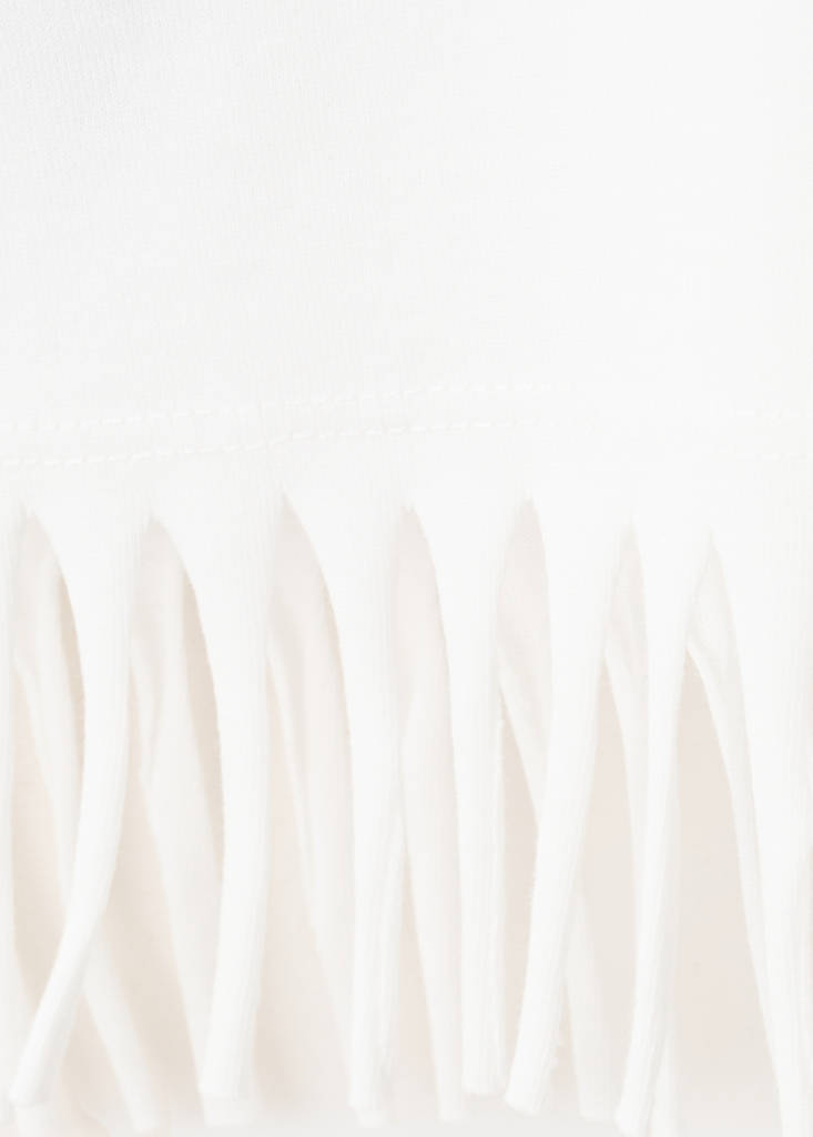 Fringes details cotton t-shirt — Off White