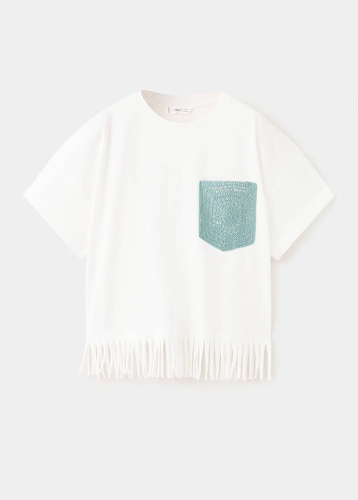 Fringes details cotton t-shirt — Off White