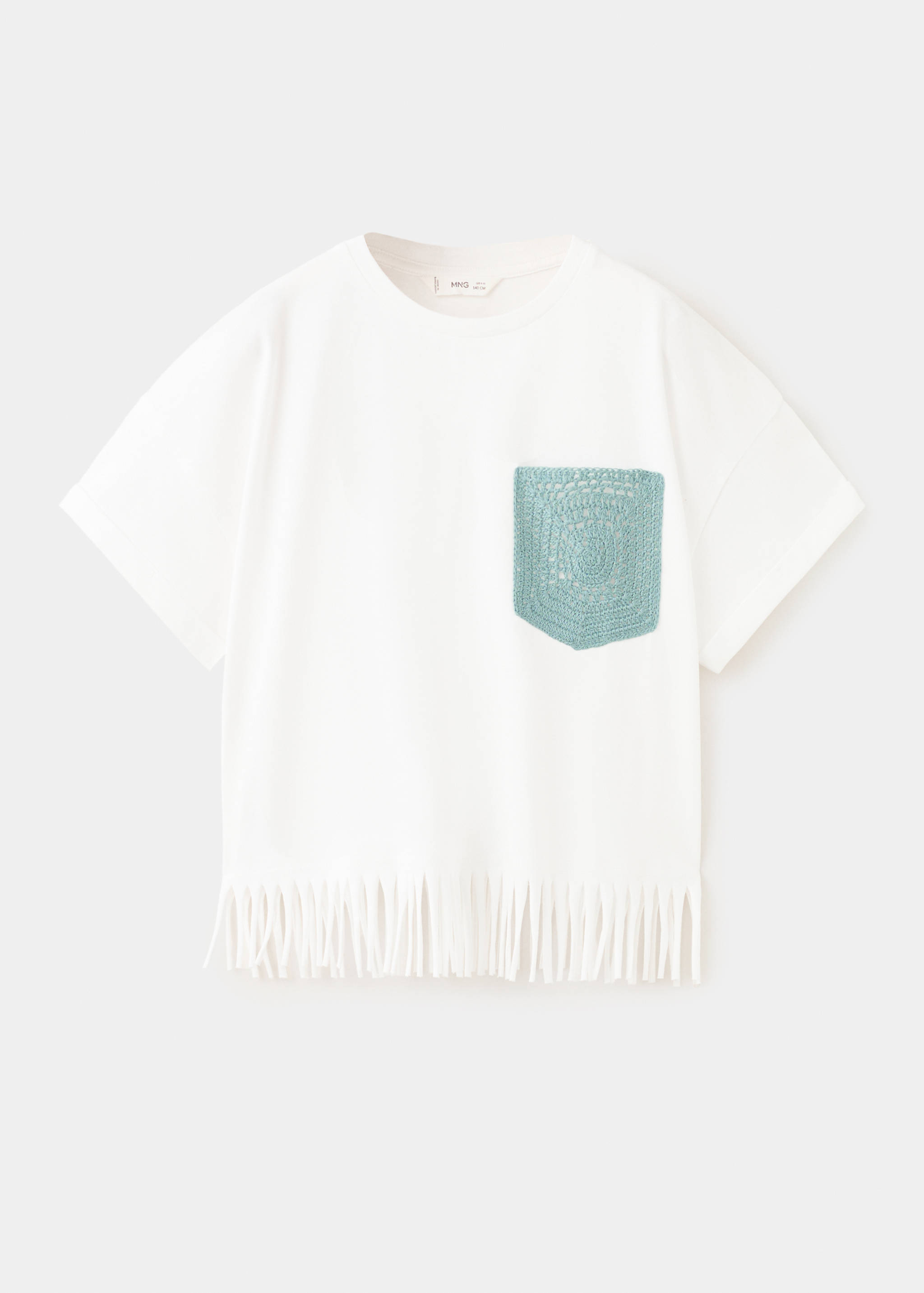 T-shirt coton détail franges - Article sans modèle