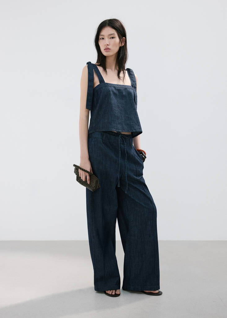Strapless denim top — Open Blue