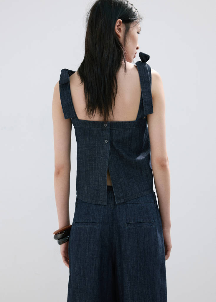 Strapless denim top — Open Blue