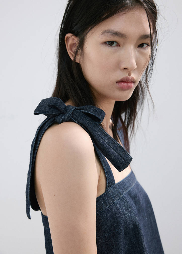Strapless denim top — Open Blue