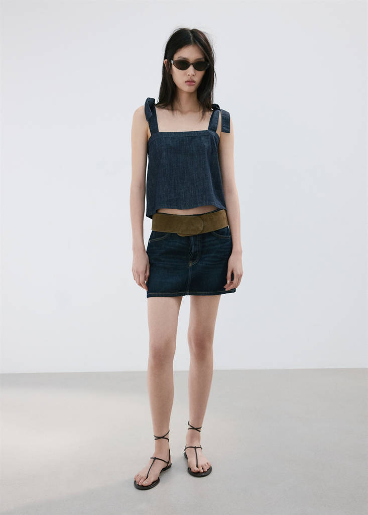 Strapless denim top — Open Blue