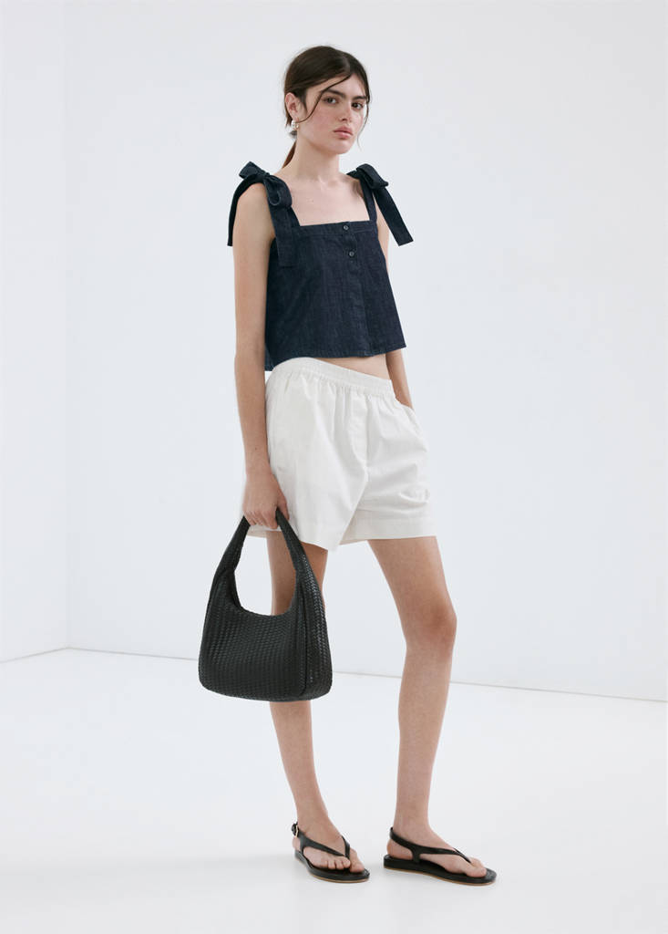 Strapless denim top — Open Blue