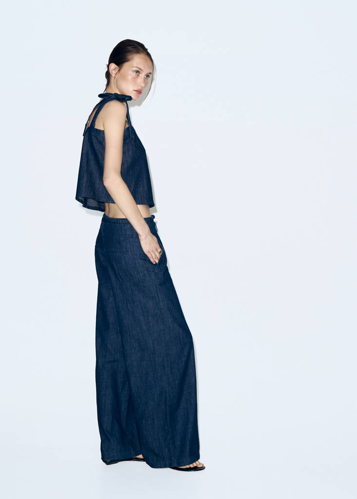 Strapless denim top — Open Blue