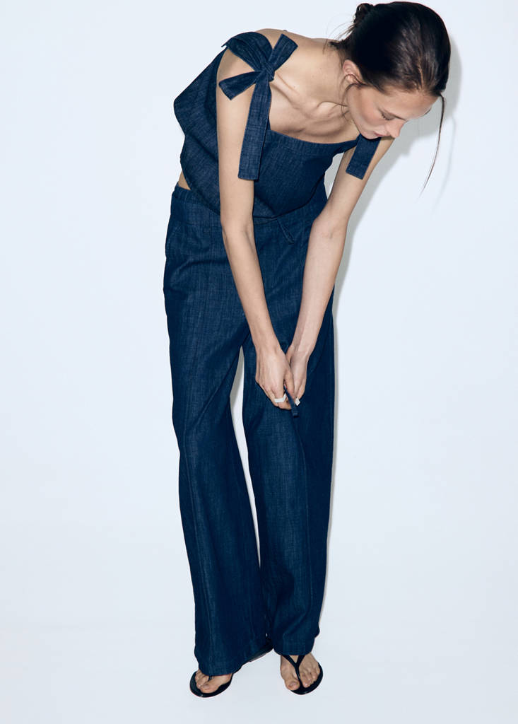Strapless denim top — Open Blue
