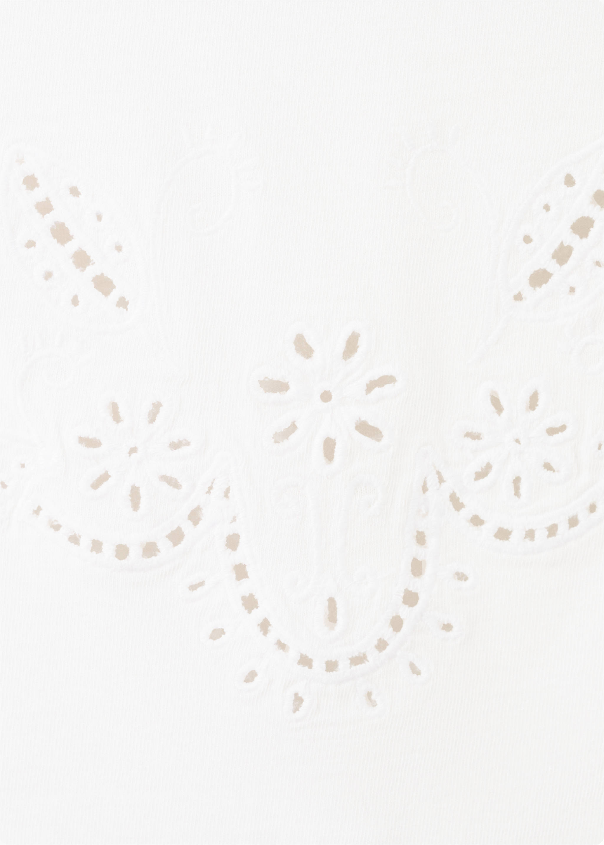Embroidered broderie anglaise top - Details of the article 8, Off White. Ref: 27009062-00.