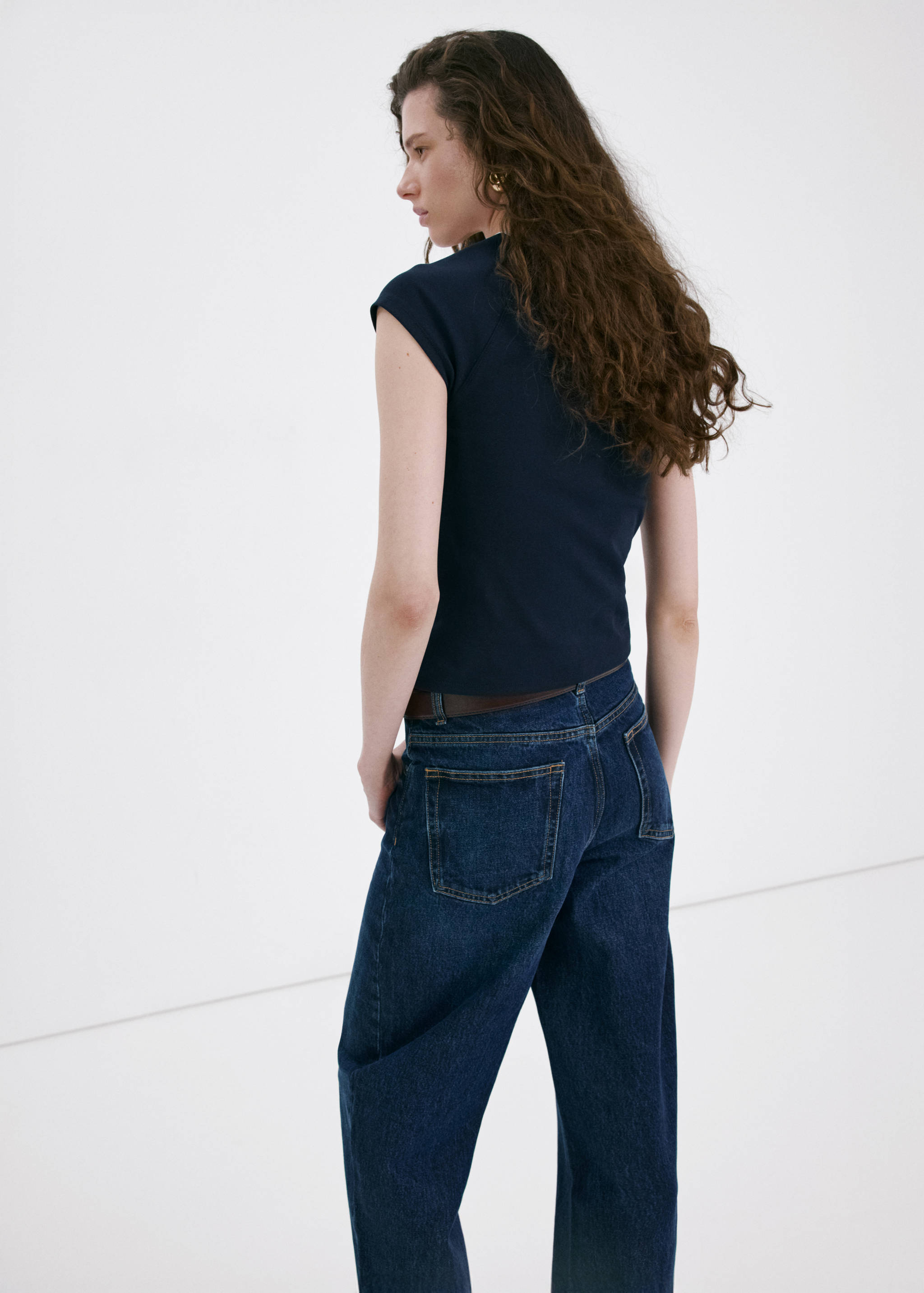 Cotton T-shirt with contrast piping - Reverse of the article